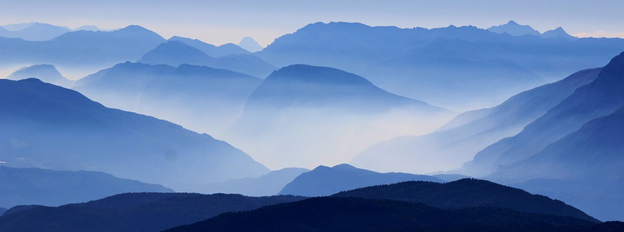 Mountains in fog